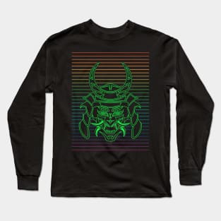 The Legend Of Green Samurai Mask Retro Long Sleeve T-Shirt